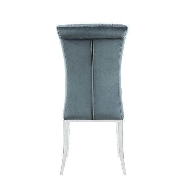 Beaufort Dark Grey & Chrome 6pc Dining Set - Ornate Home