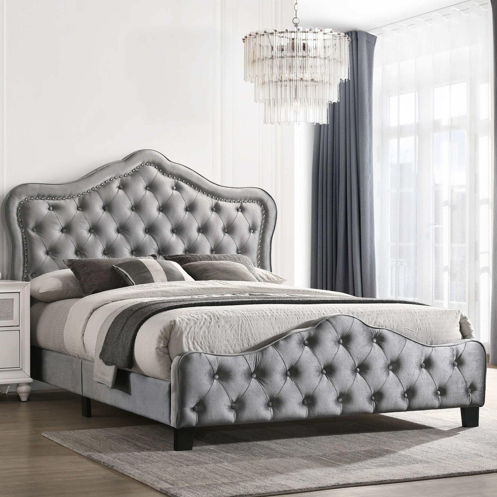 Bella Grey Queen Bed - Ornate Home