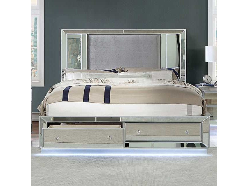 Belladonna Silver Queen Bed - Ornate Home