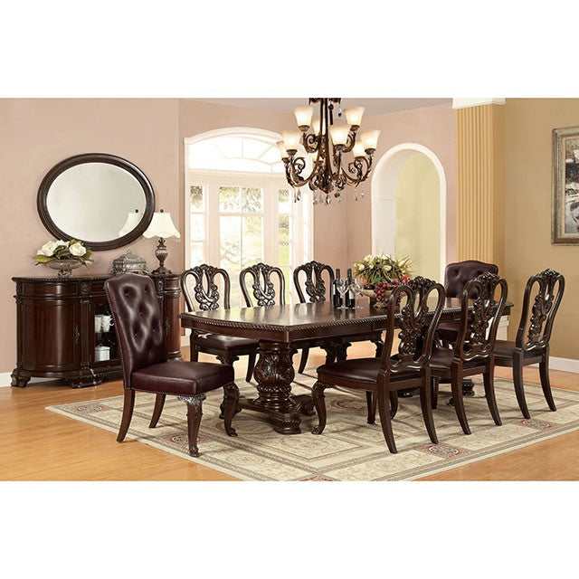 Bellagio Brown Cherry Dining Table w/ 2 x 18" Leaves - Ornate Home