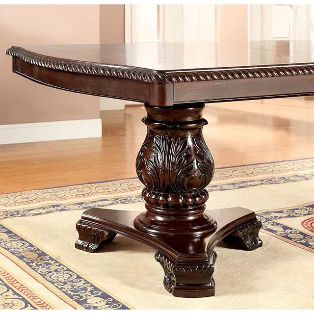 Bellagio Brown Cherry Dining Table w/ 2 x 18" Leaves - Ornate Home