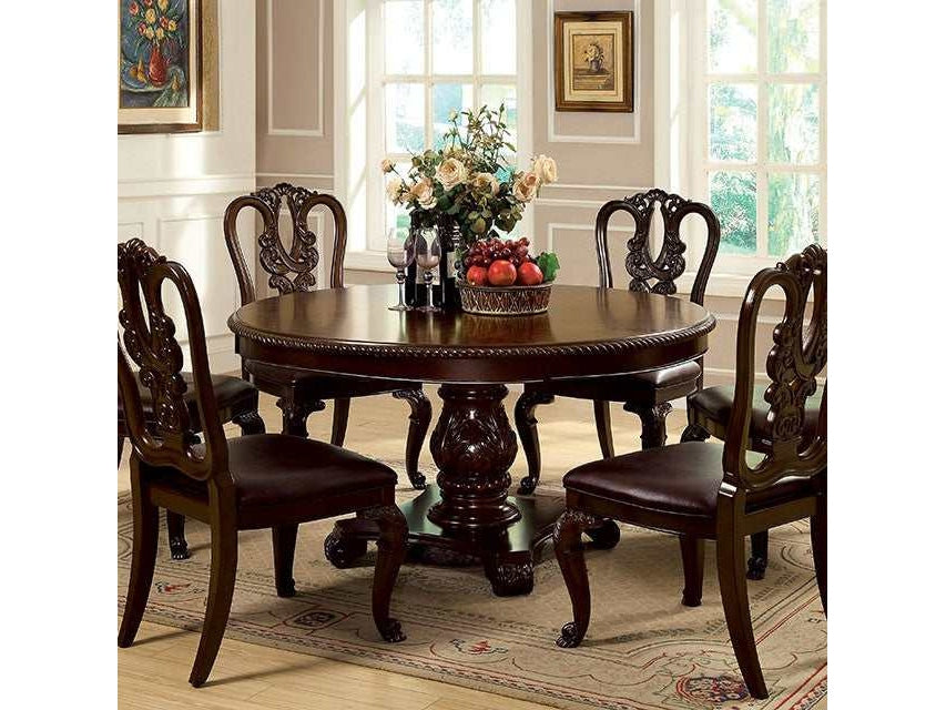 Bellagio Brown Cherry Round Dining Table - Ornate Home
