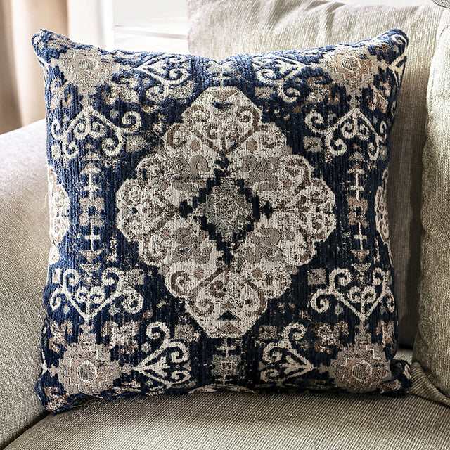 Belsize Beige/Navy Loveseat - Ornate Home