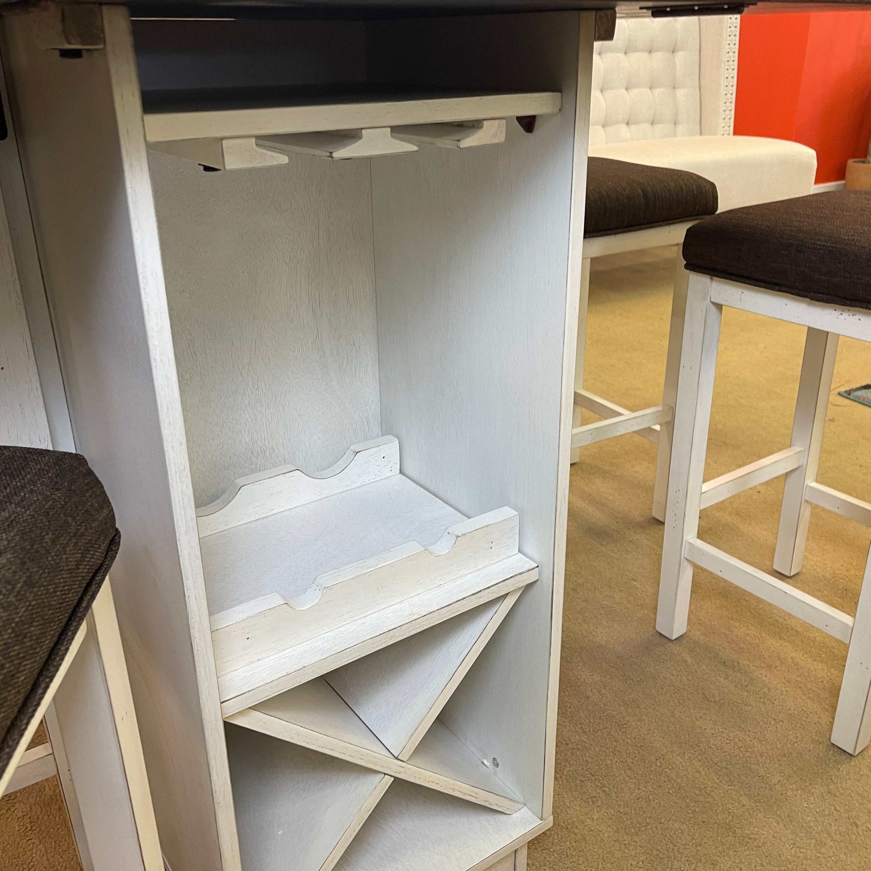 Bingham Dark Walnut & Antique White Counter Height Dining Set / 5pc - Ornate Home