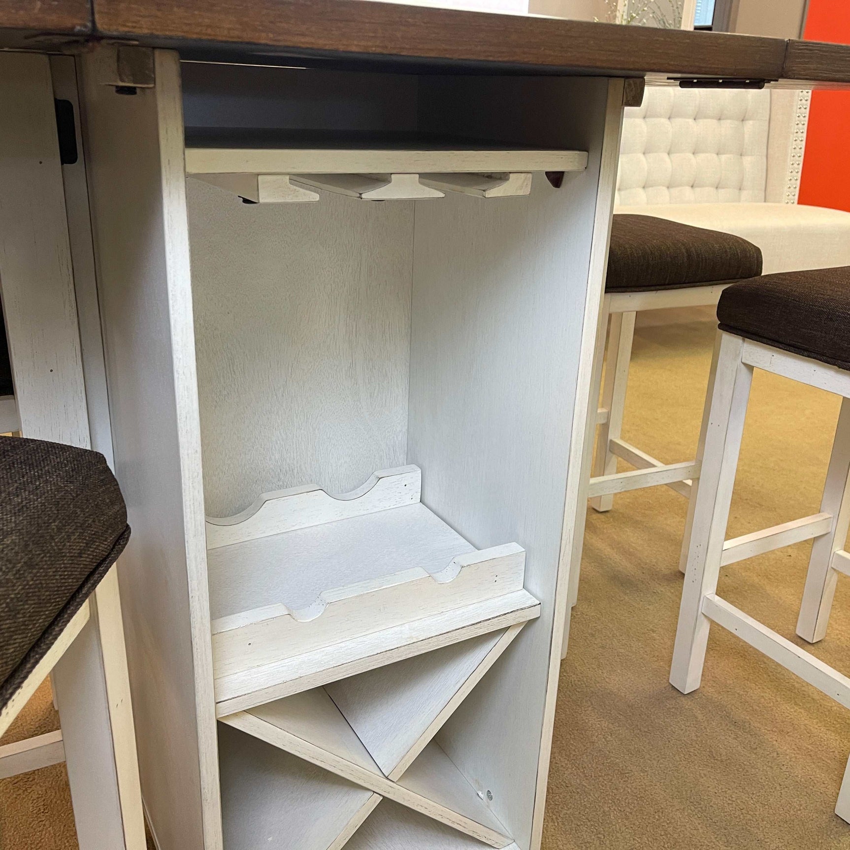 Bingham Dark Walnut & Antique White Counter Height Dining Set / 5pc - Ornate Home