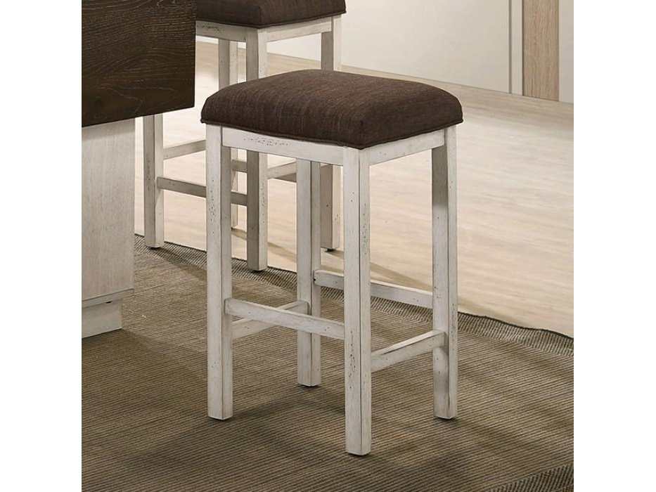 Bingham Dark Walnut & Antique White Stool (Set of 2) - Ornate Home