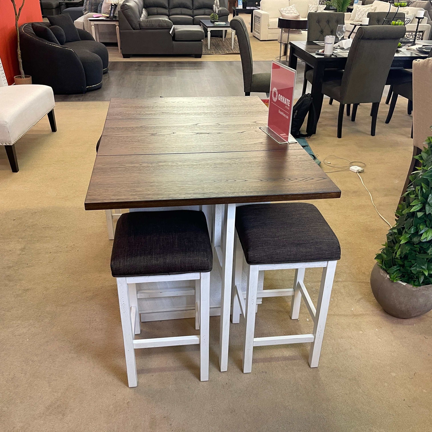 Bingham Dark Walnut & Antique White Stool (Set of 2) - Ornate Home