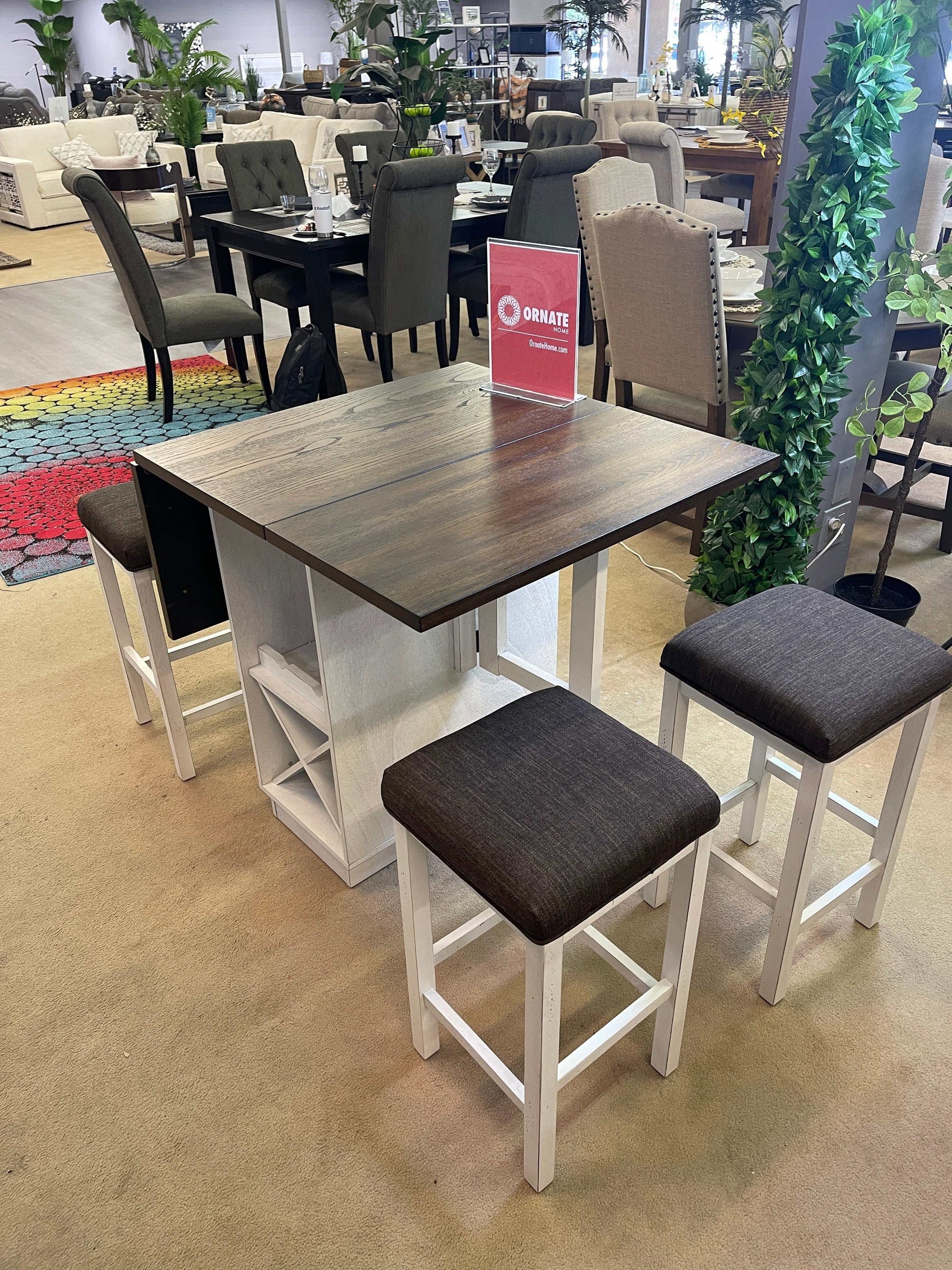 Bingham Dark Walnut & Antique White Stool (Set of 2) - Ornate Home