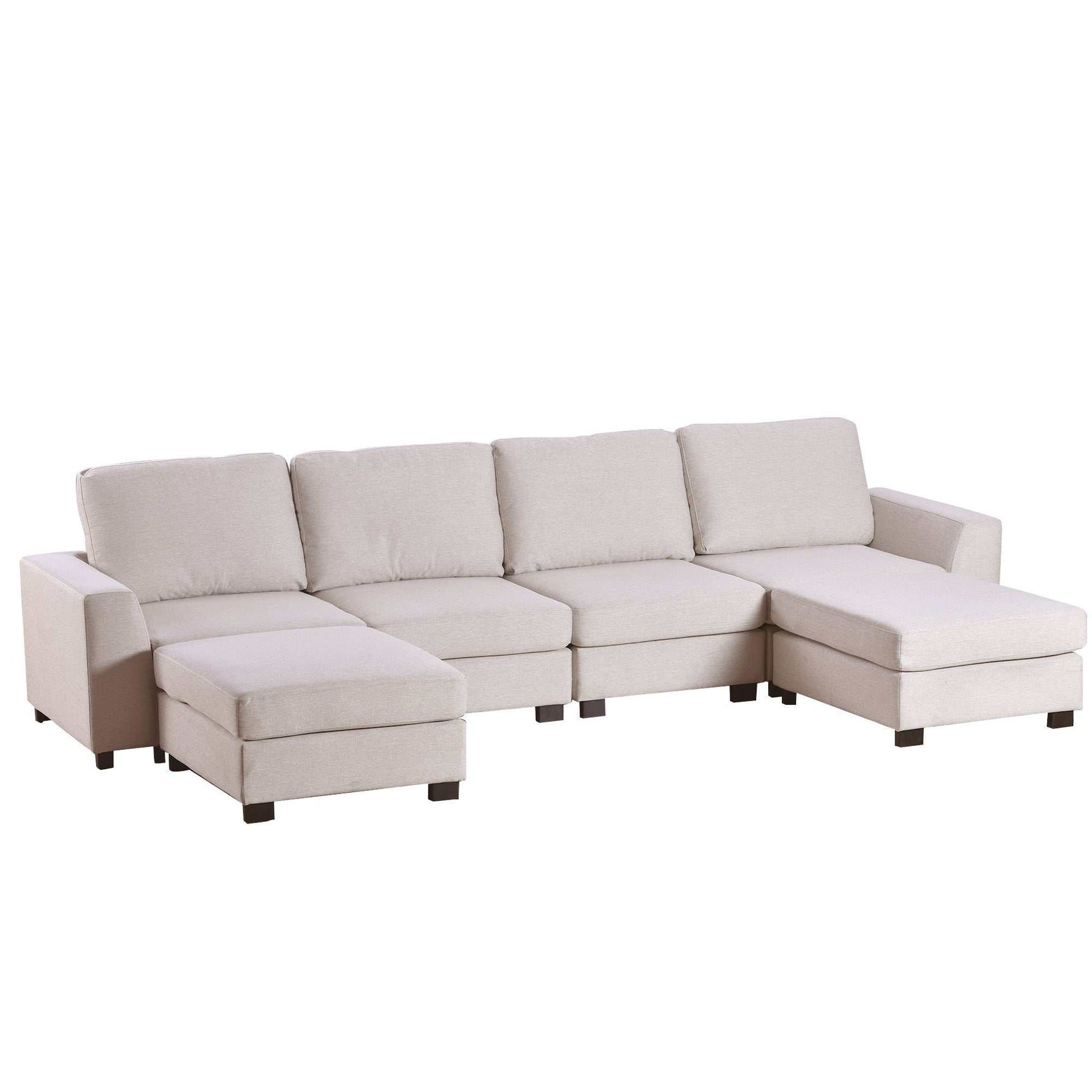Biscar Convertible Modular Sectional Sofa Beige - Ornate Home