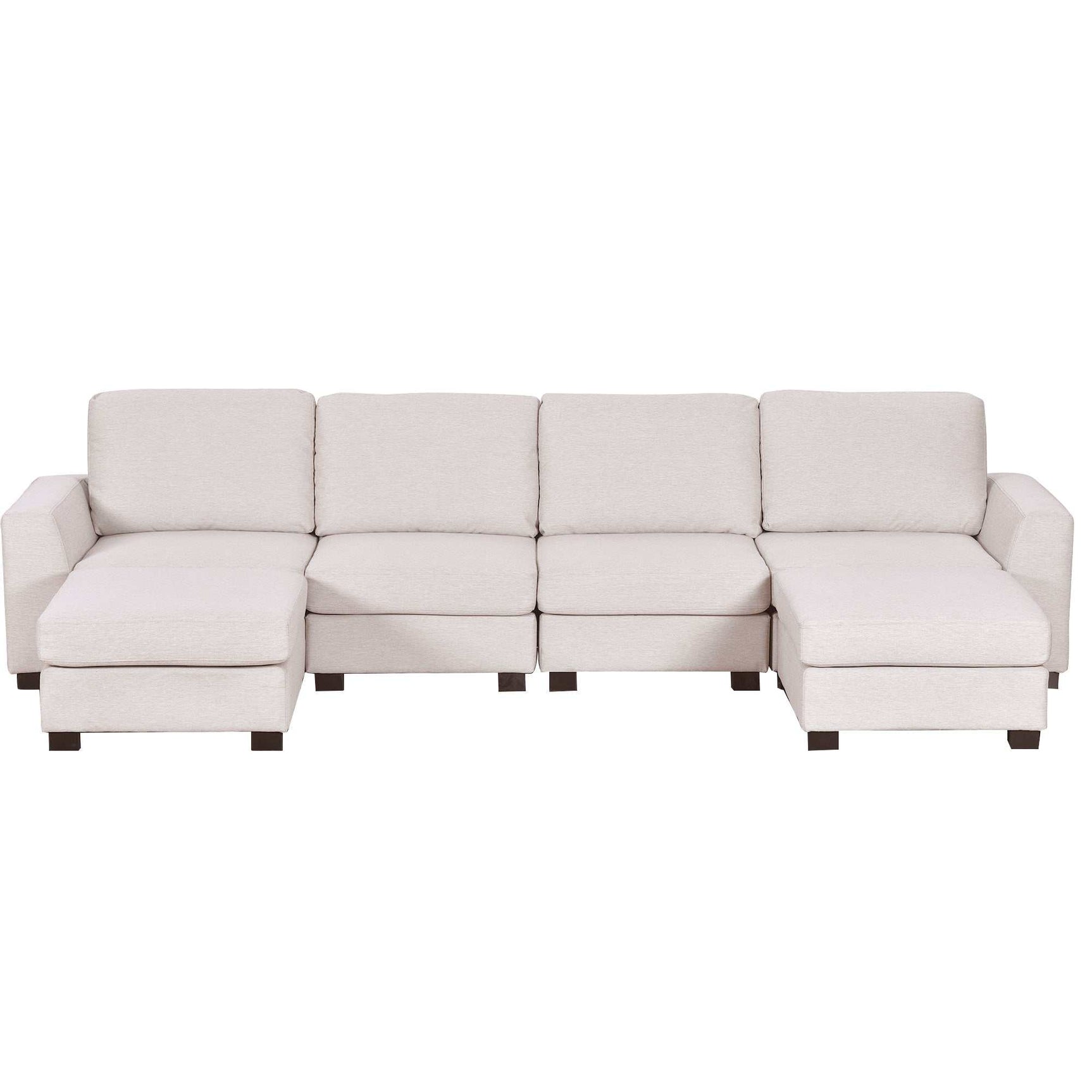 Biscar Convertible Modular Sectional Sofa Beige - Ornate Home