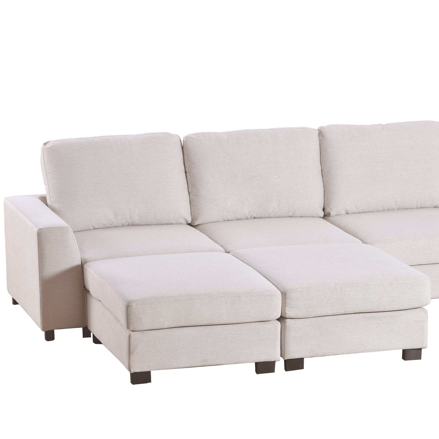 Biscar Convertible Modular Sectional Sofa Beige - Ornate Home