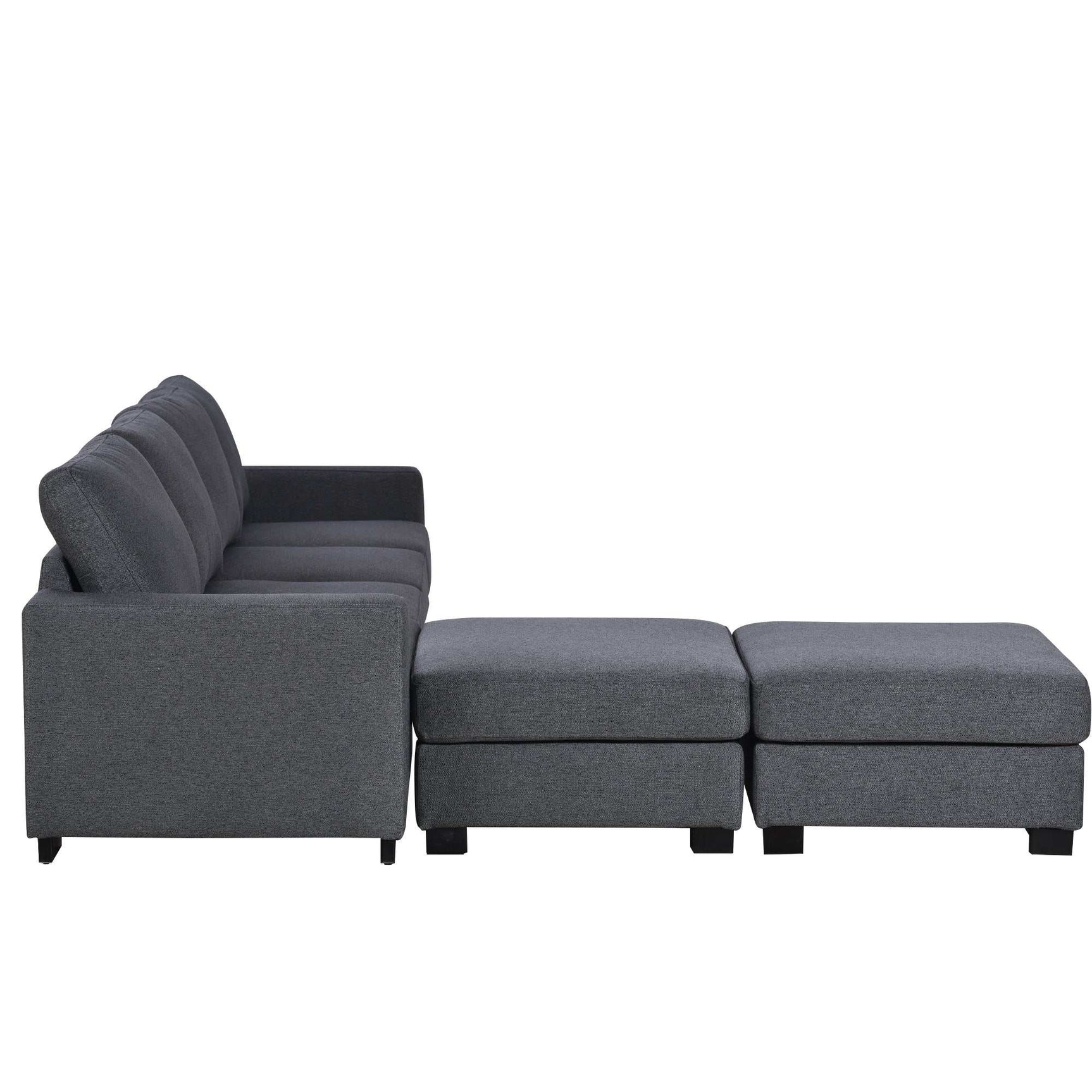 Biscar Convertible Modular Sectional Sofa Gray - Ornate Home