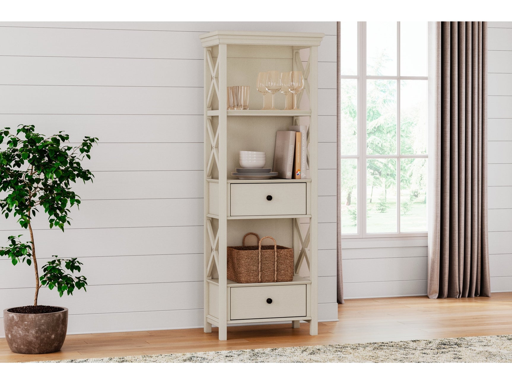 Bolanburg Antique White Display Cabinet - Ornate Home