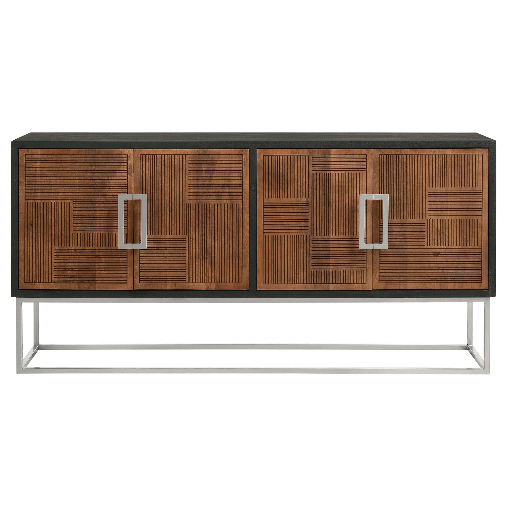 Borman Walnut / Black Accent Cabinet - Ornate Home