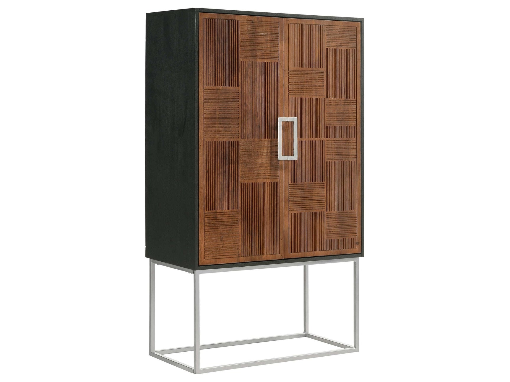 Borman Walnut / Black Bar Cabinet - Ornate Home