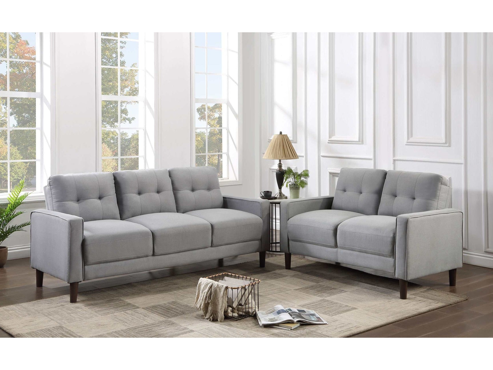 Bowen Grey 2 Pc Sofa Set - Ornate Home