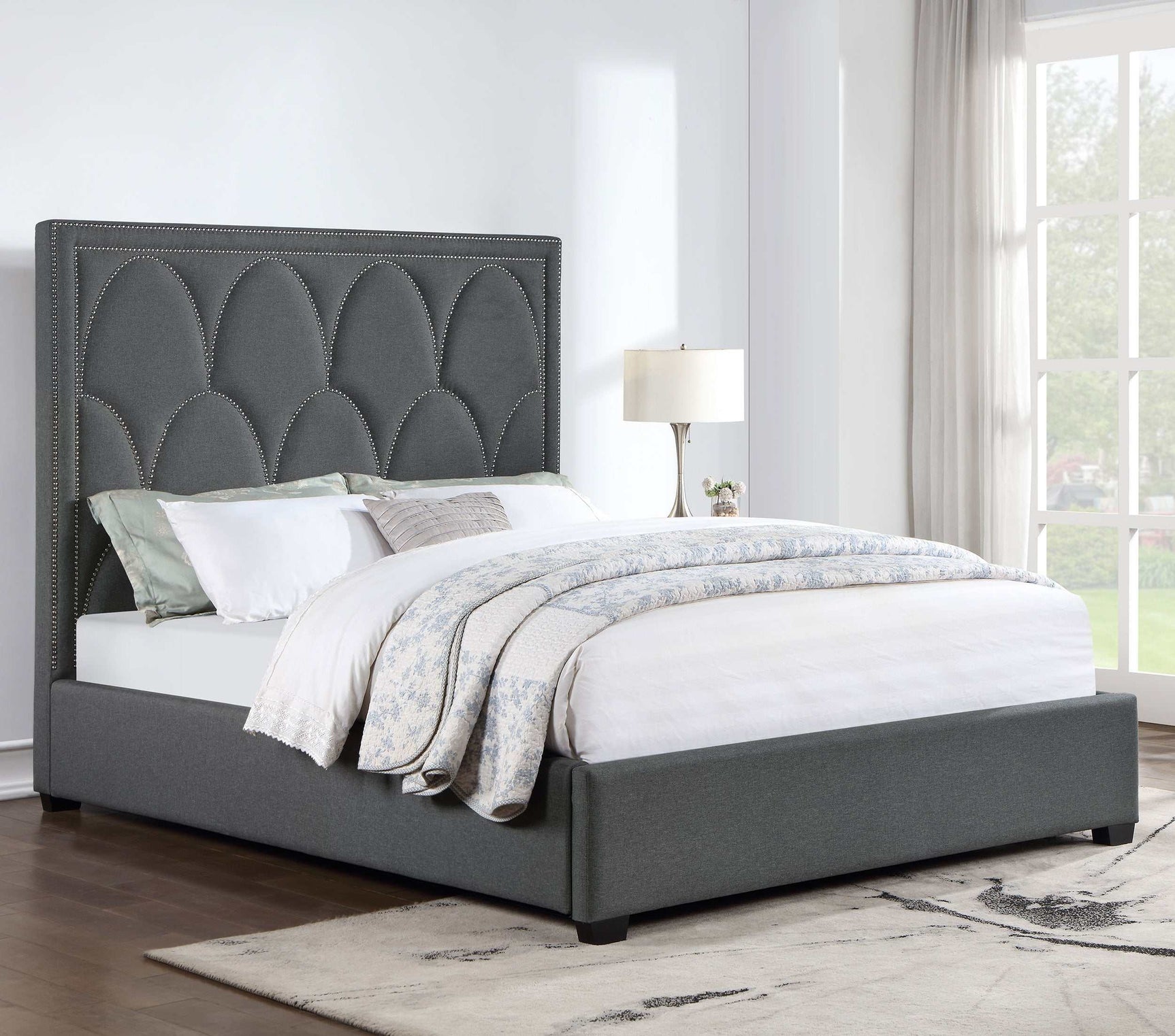 Bowfield Charcoal Queen Bed - Ornate Home