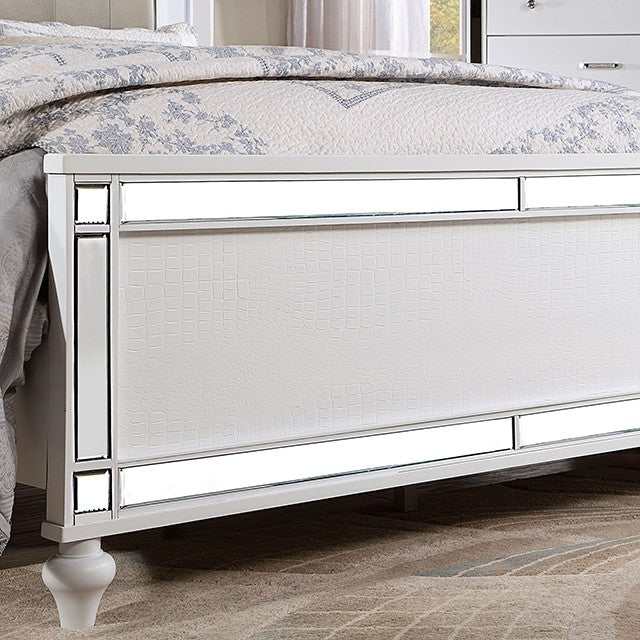 Brachium White Cal. King Bed w/ HB LED - Ornate Home