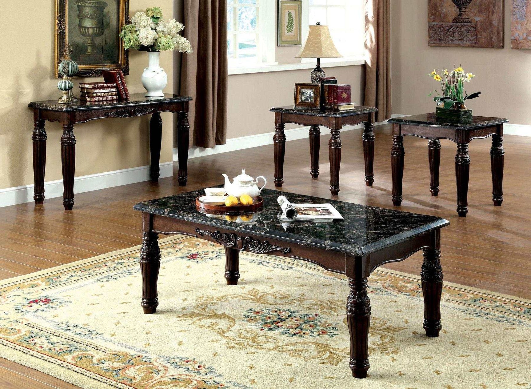 Brampton Espresso & Black Sofa Table - Ornate Home
