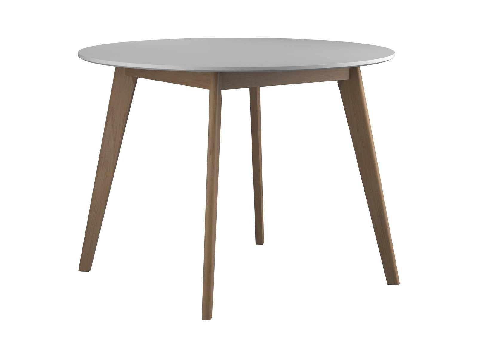 Breckenridge Matte White & Natural Oak Round Dining Table - Ornate Home