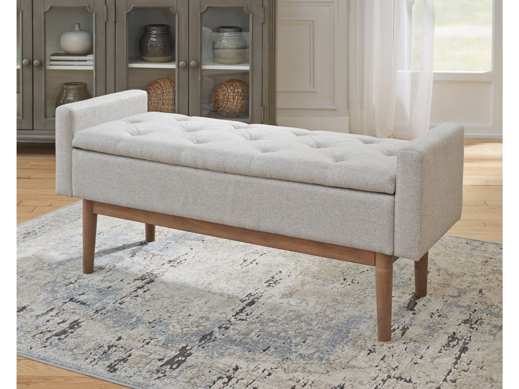 Briarson Beige/Brown Storage Bench - Ornate Home