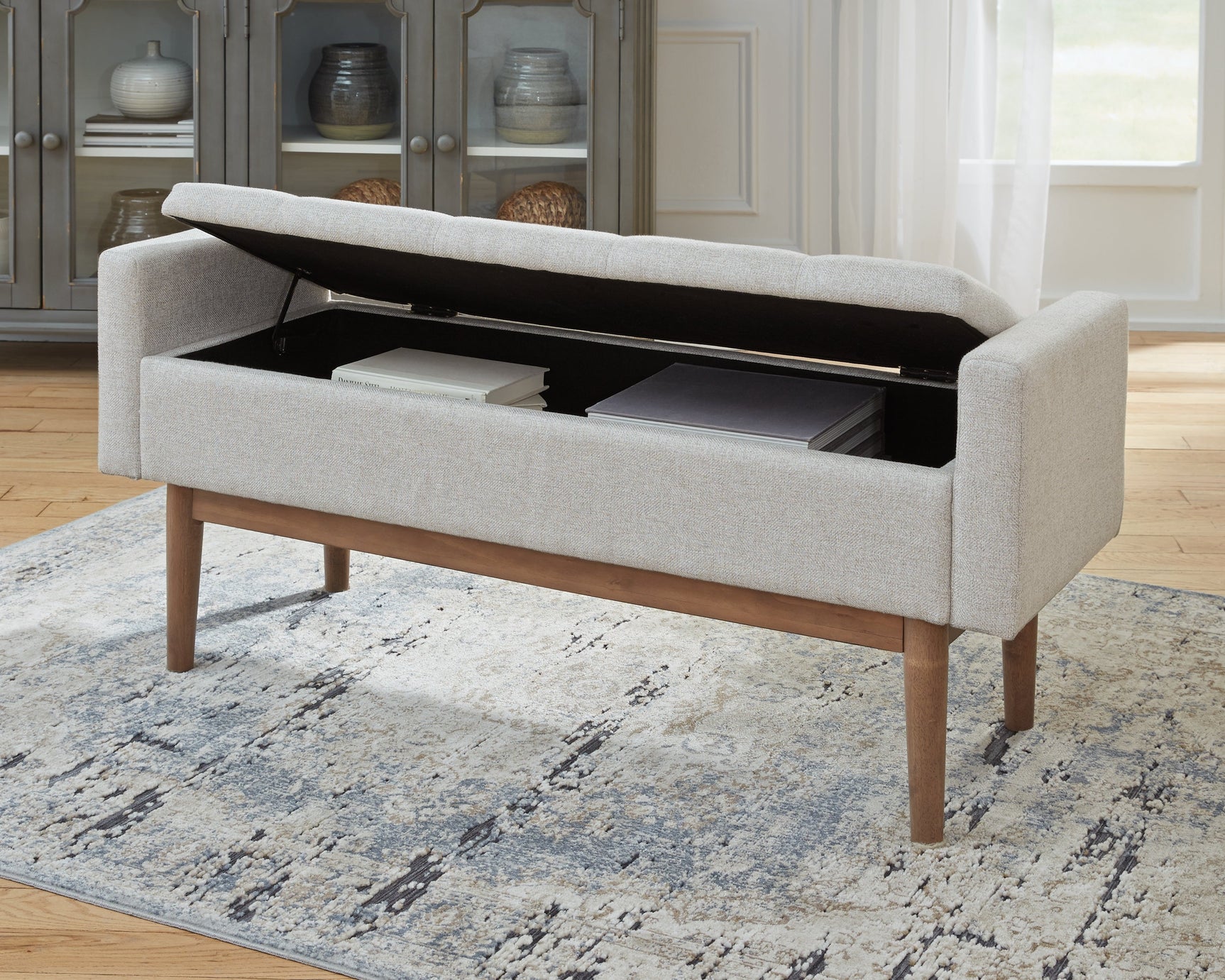 Briarson Beige/Brown Storage Bench - Ornate Home