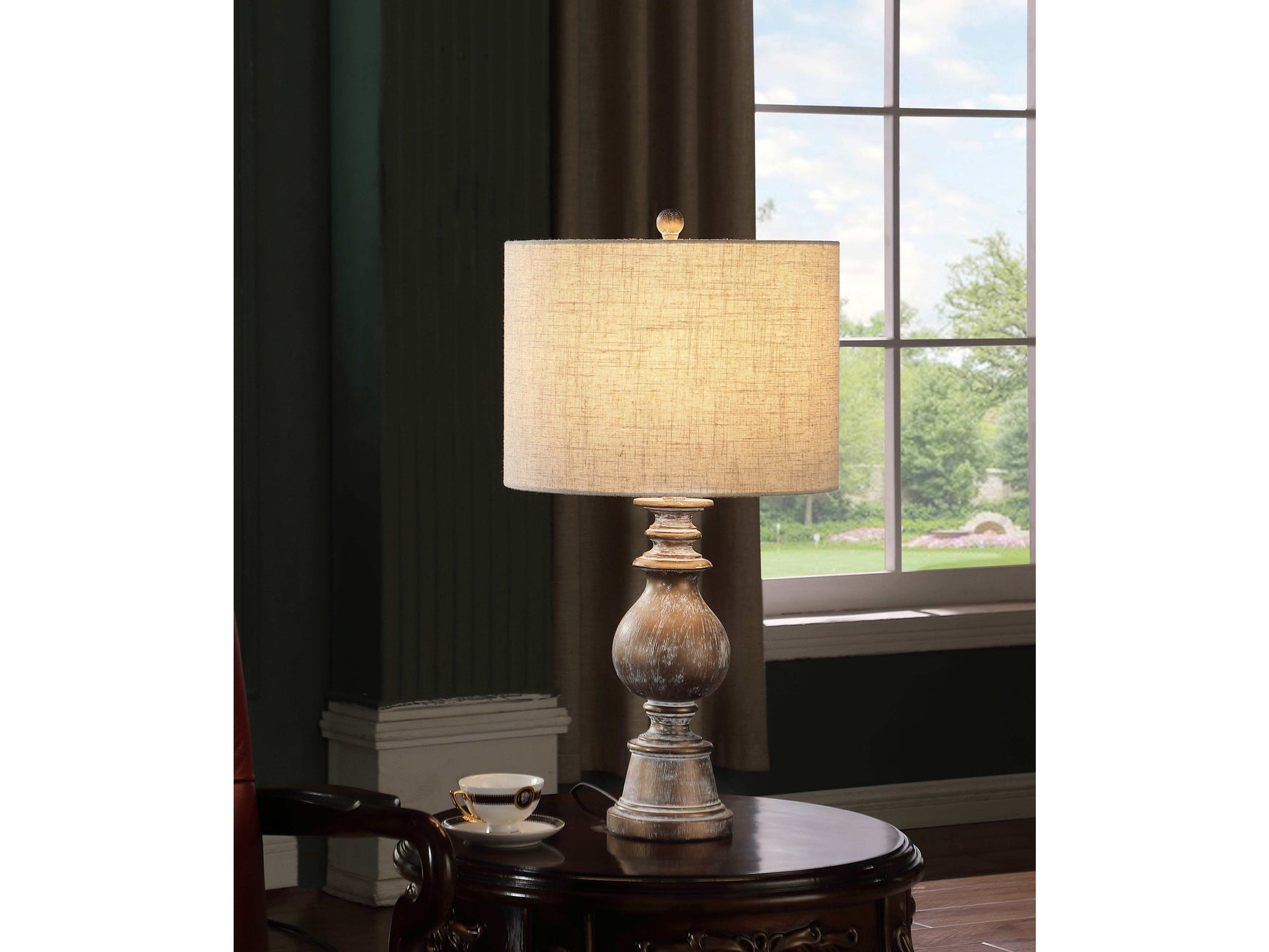 Brie Oatmeal / Antique Gold Table Lamp - Ornate Home
