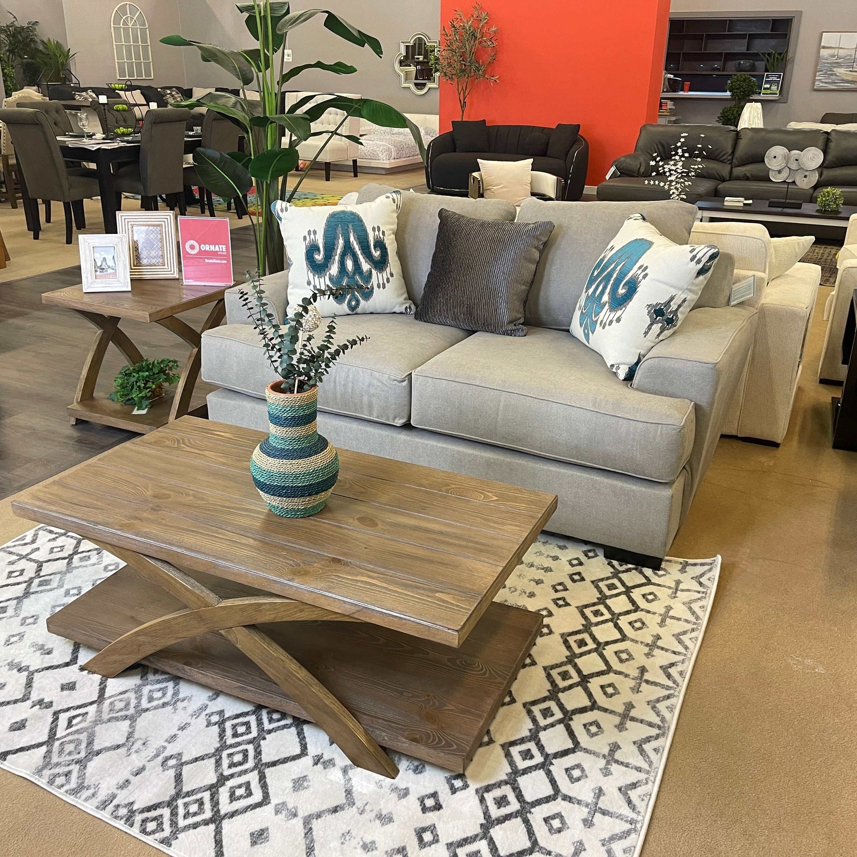 Bryanna Antique Light Oak 3pc Coffee Table Set - Ornate Home