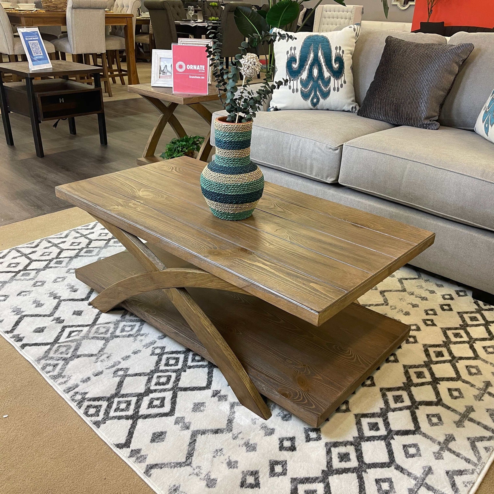 Bryanna Antique Light Oak 3pc Coffee Table Set - Ornate Home