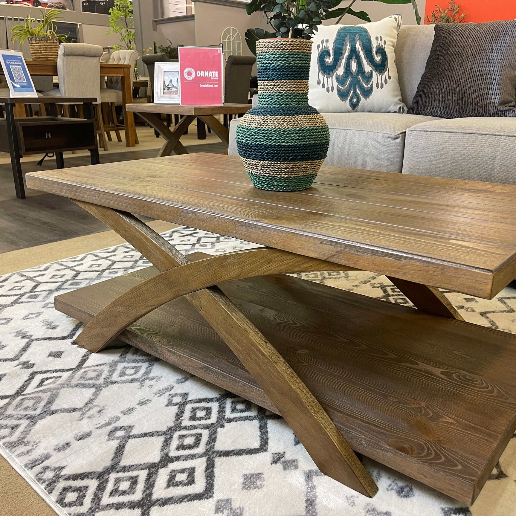 Bryanna Antique Light Oak 3pc Coffee Table Set - Ornate Home