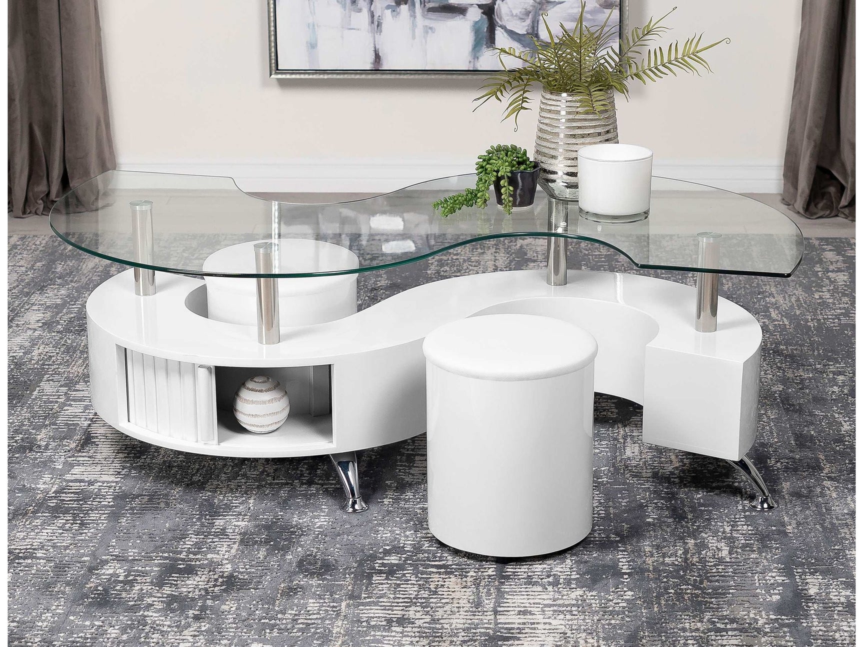Buckley White High Gloss Coffee Table - Ornate Home
