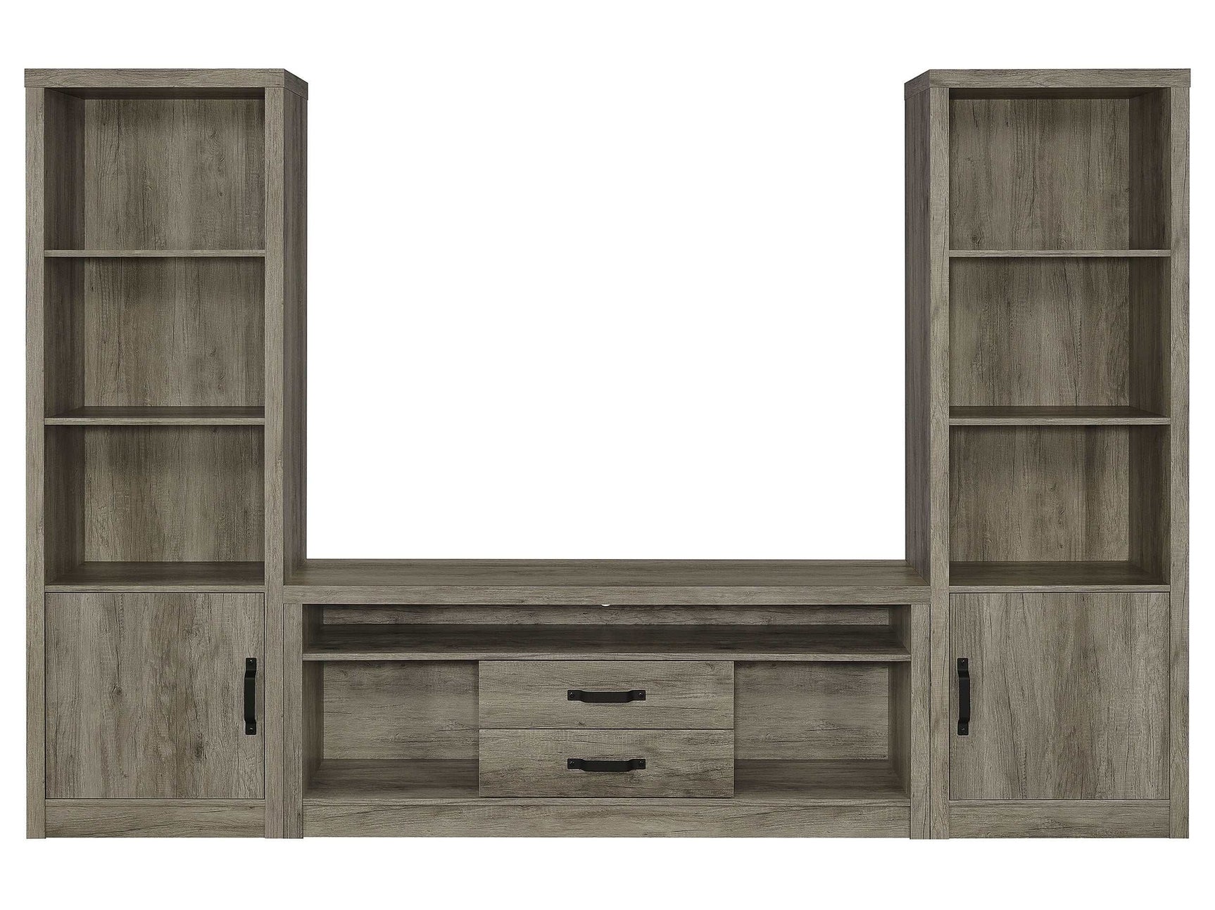 Burke Grey Driftwood 3 Pc Entertainment Center - Ornate Home