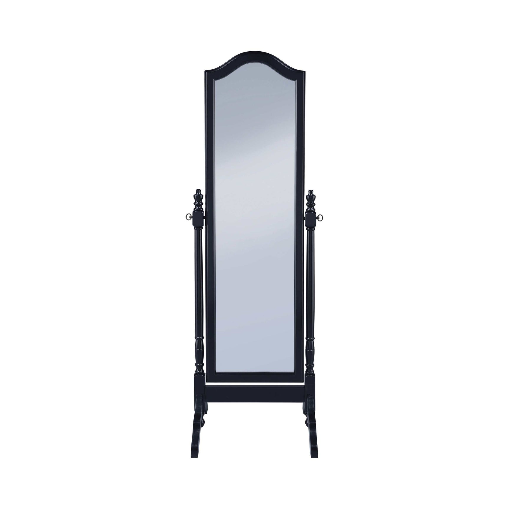 Cabot Black Cheval Mirror w/ Arched Top - Ornate Home