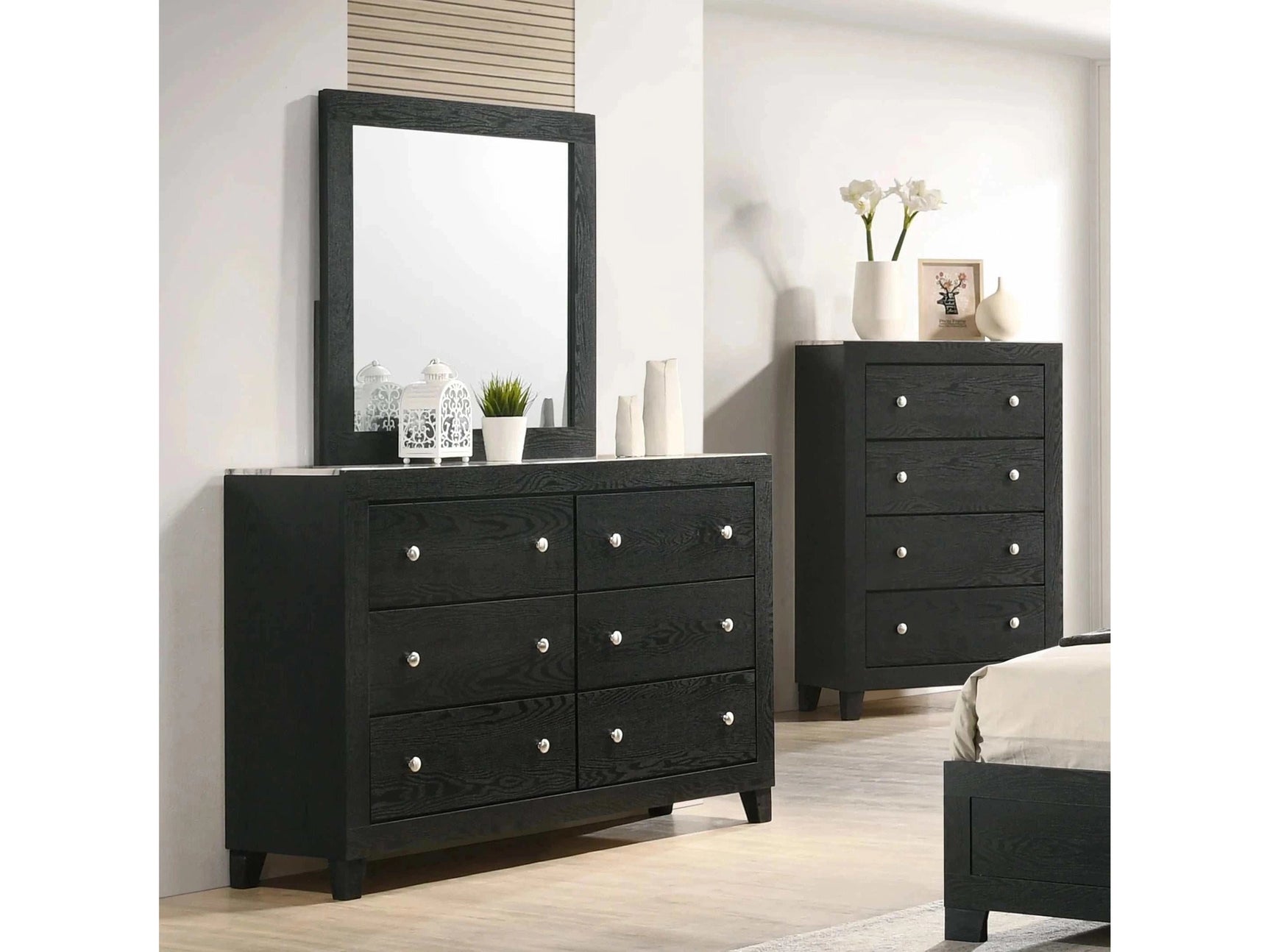 Cadence Black Dresser & Mirror - Ornate Home