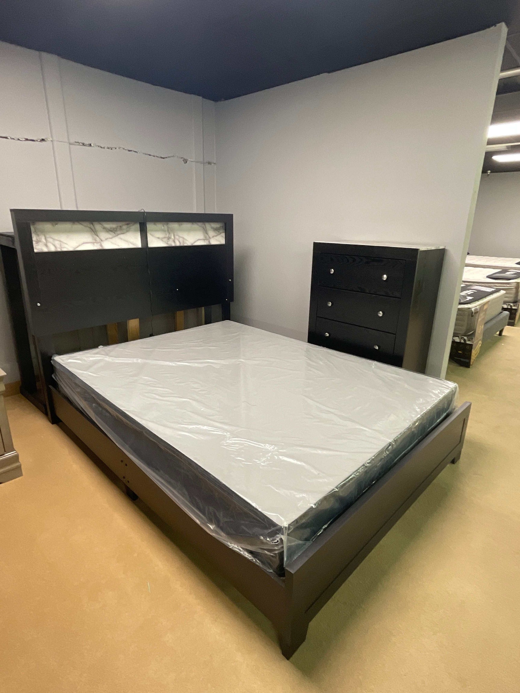 Cadence Black LED Panel Bed - Ornate Home