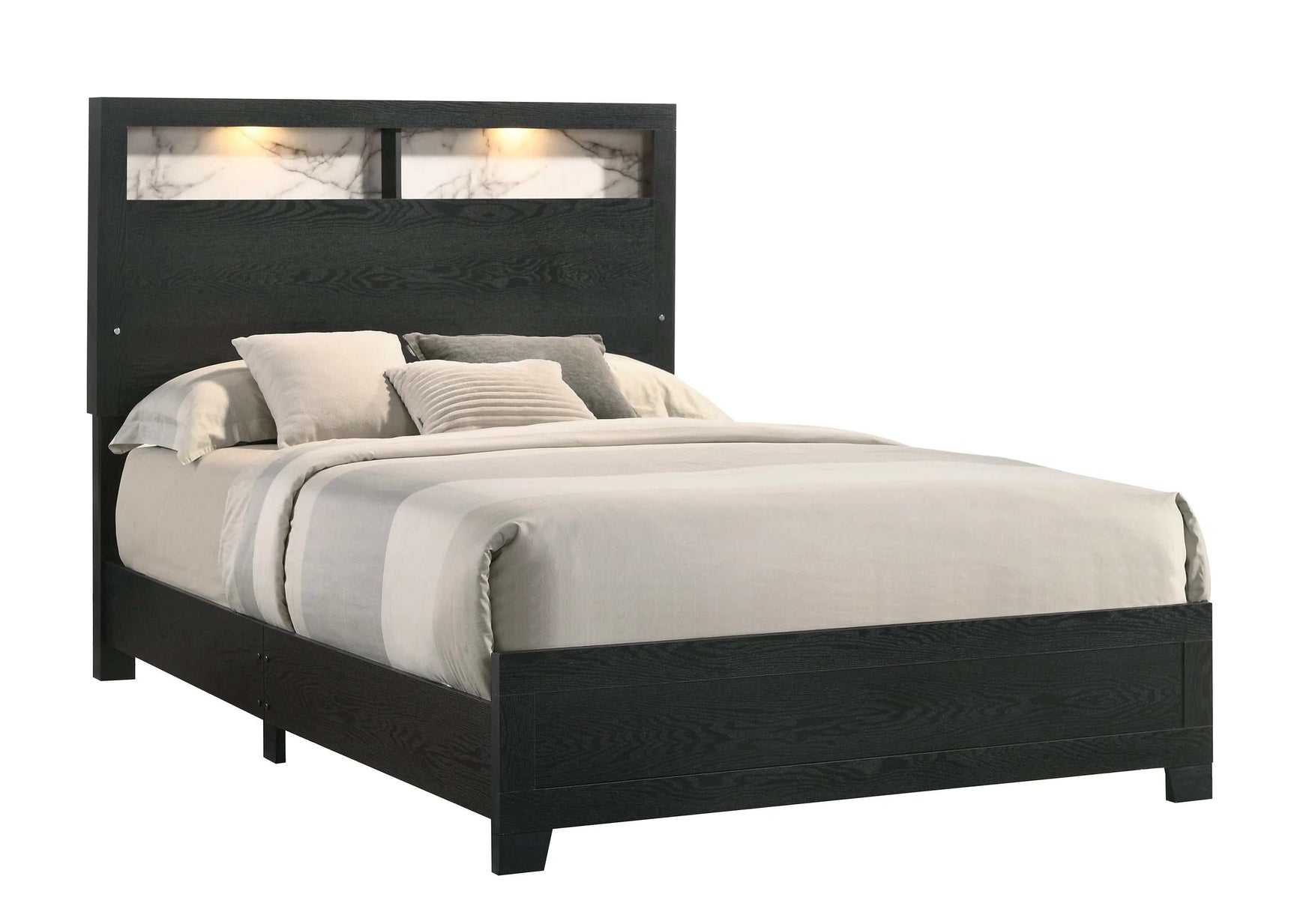 Cadence Black LED Panel Bedroom Set - Ornate Home
