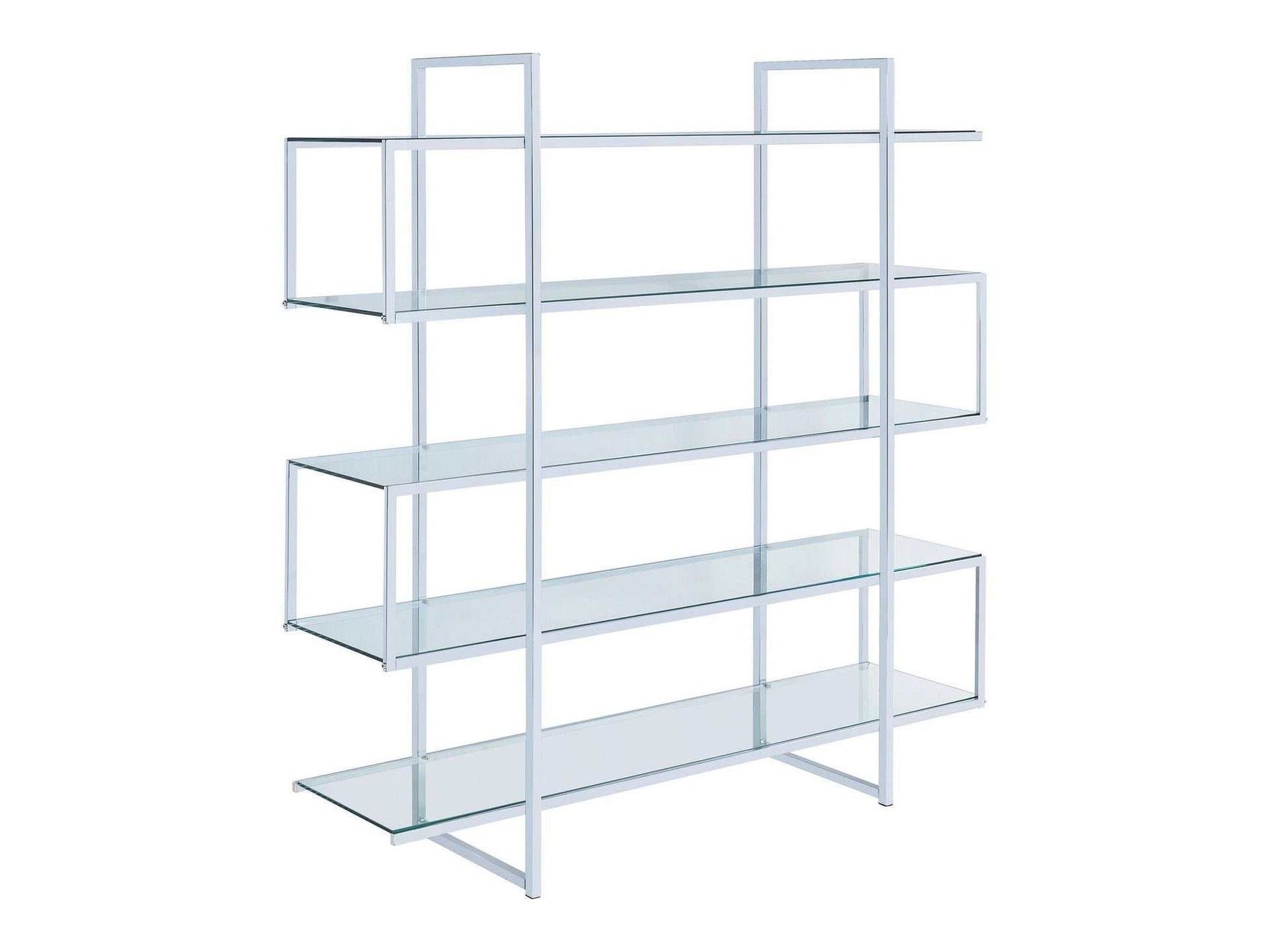 Caiden Chrome & Clear Bookcase - Ornate Home
