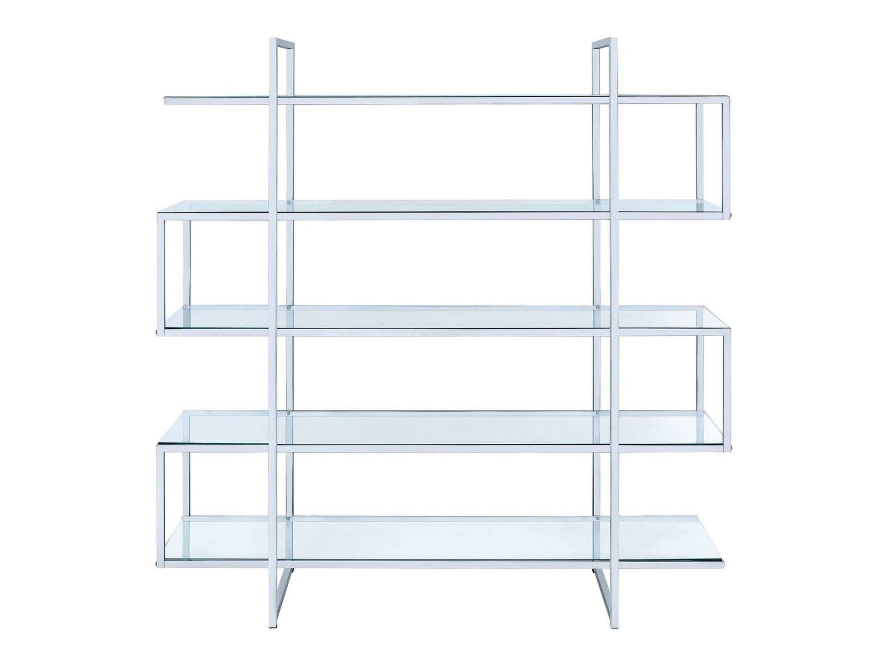 Caiden Chrome & Clear Bookcase - Ornate Home