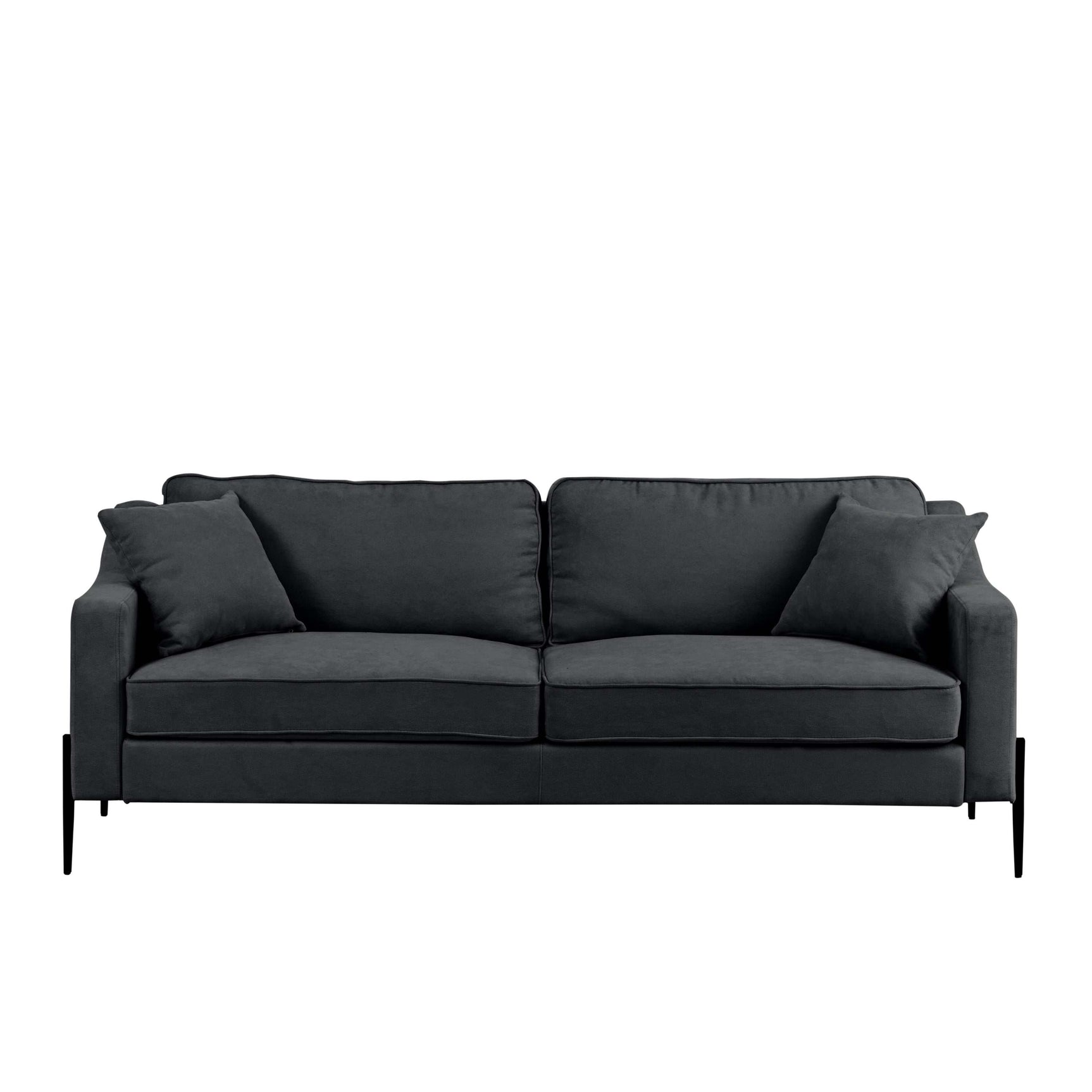 Calaveras Modern Loveseat with Iron Legs Dark Gray - Ornate Home