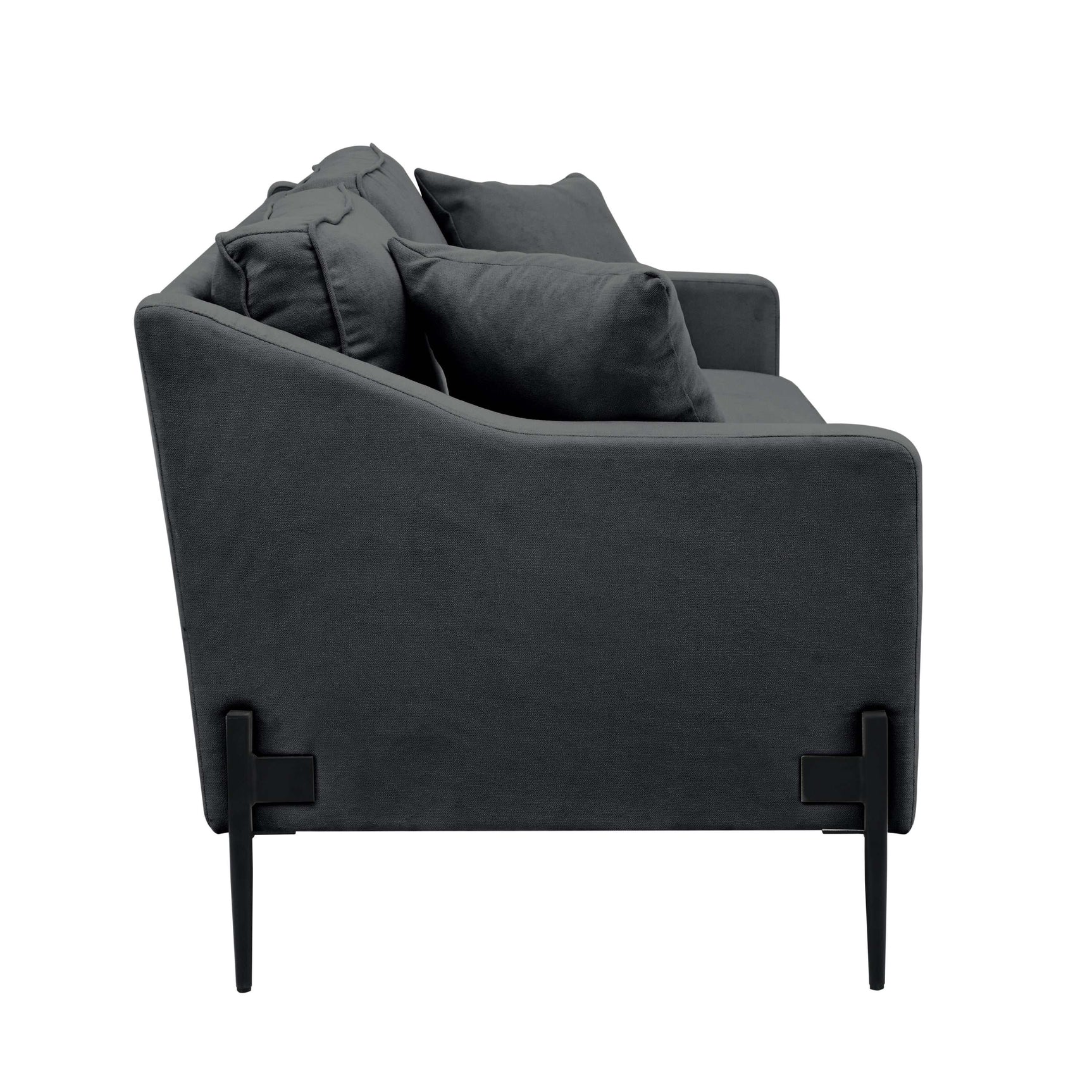 Calaveras Modern Loveseat with Iron Legs Dark Gray - Ornate Home