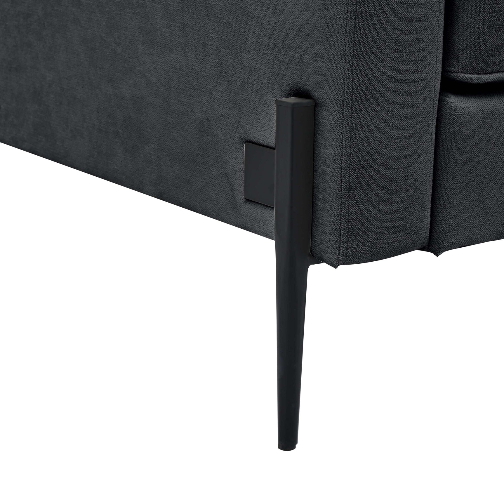 Calaveras Modern Loveseat with Iron Legs Dark Gray - Ornate Home