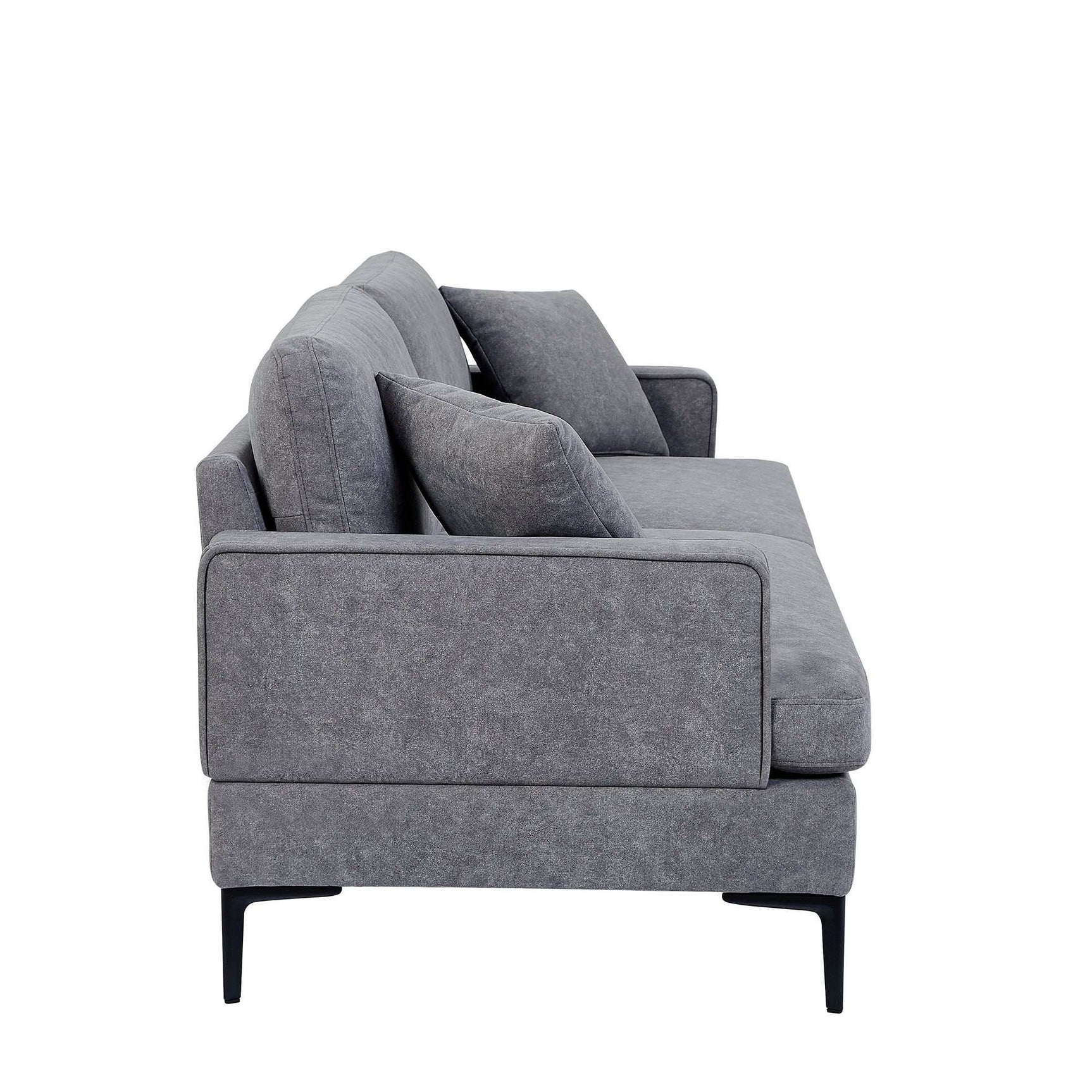 Calaveras Modern Loveseat with Iron Legs Gray - Ornate Home