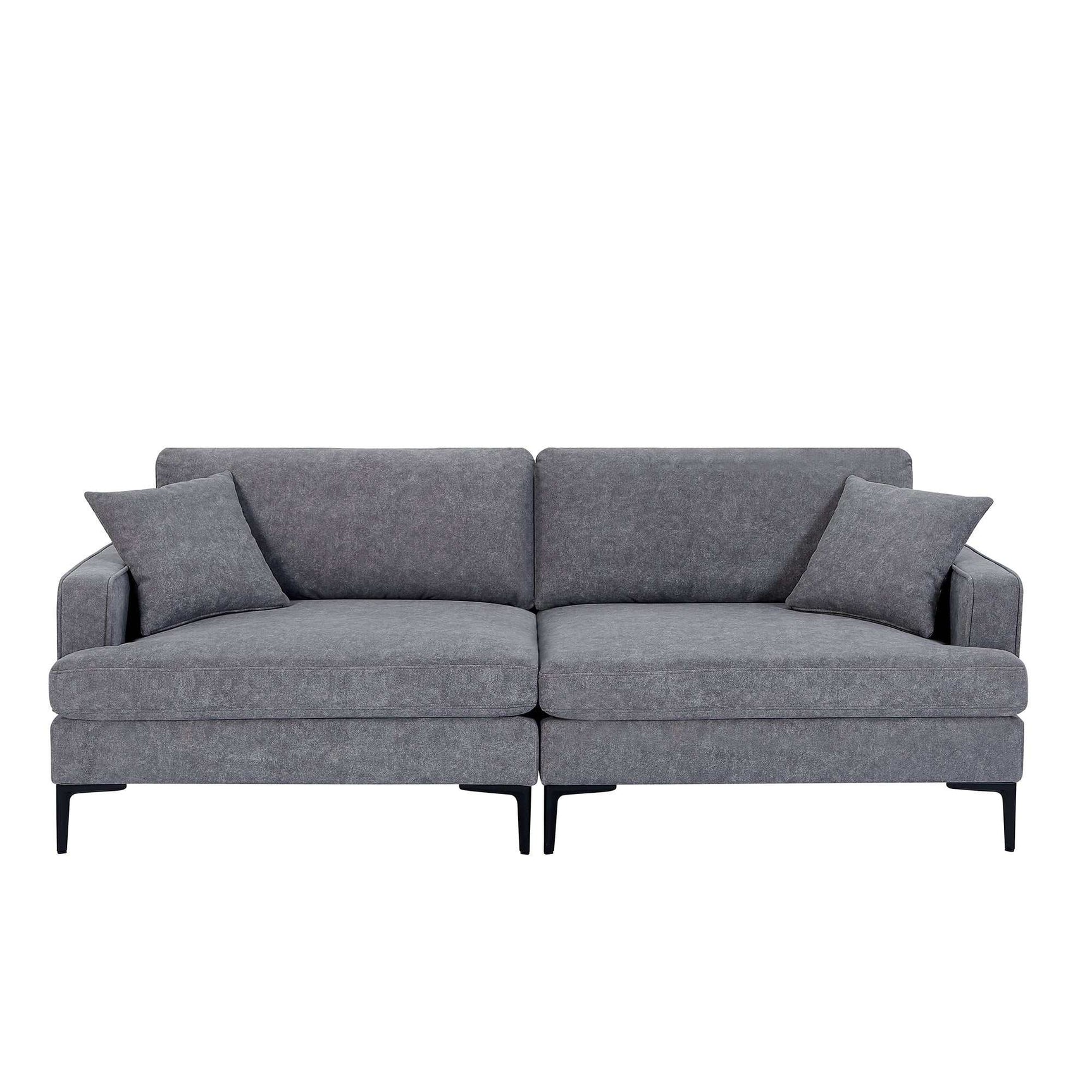Calaveras Modern Loveseat with Iron Legs Gray - Ornate Home