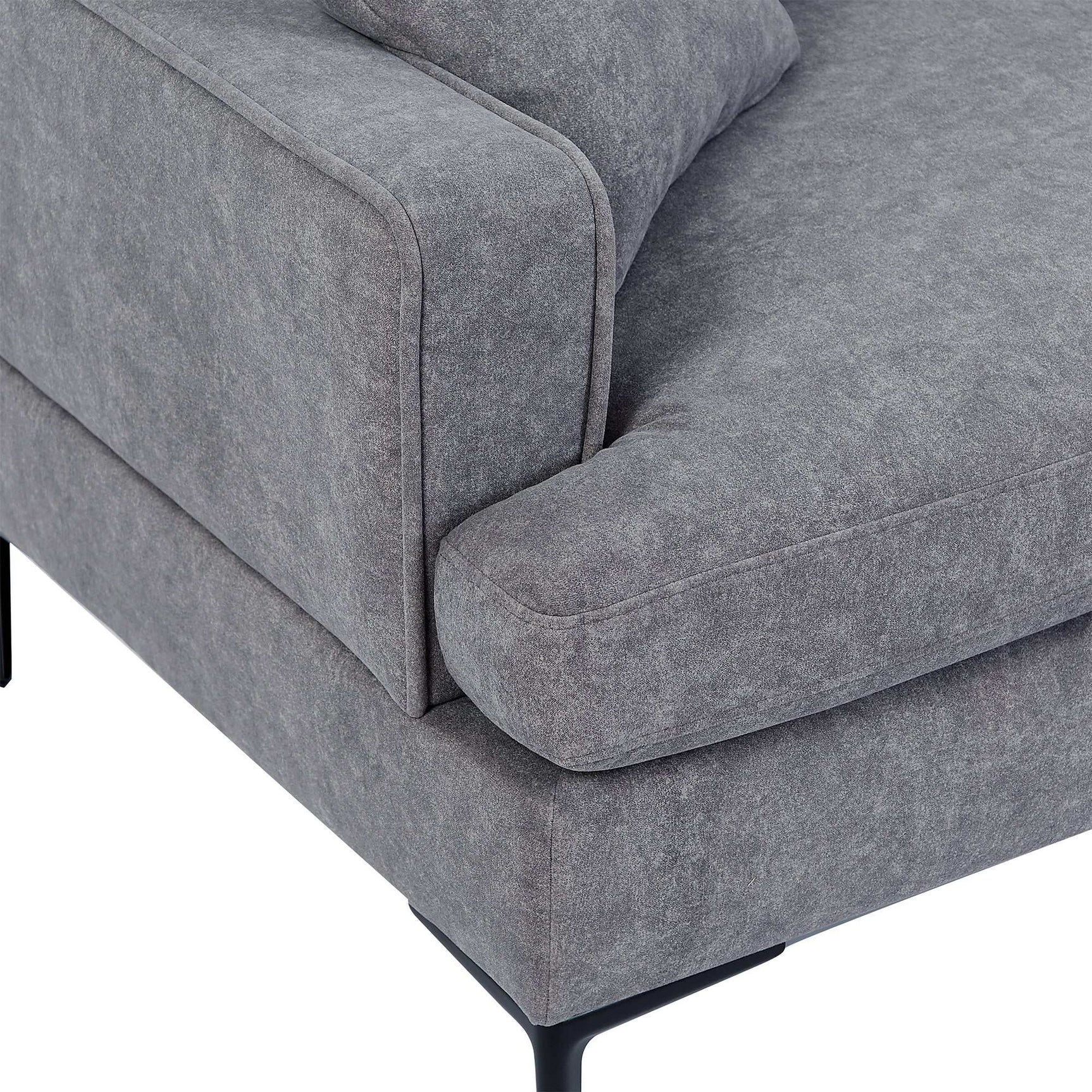 Calaveras Modern Loveseat with Iron Legs Gray - Ornate Home