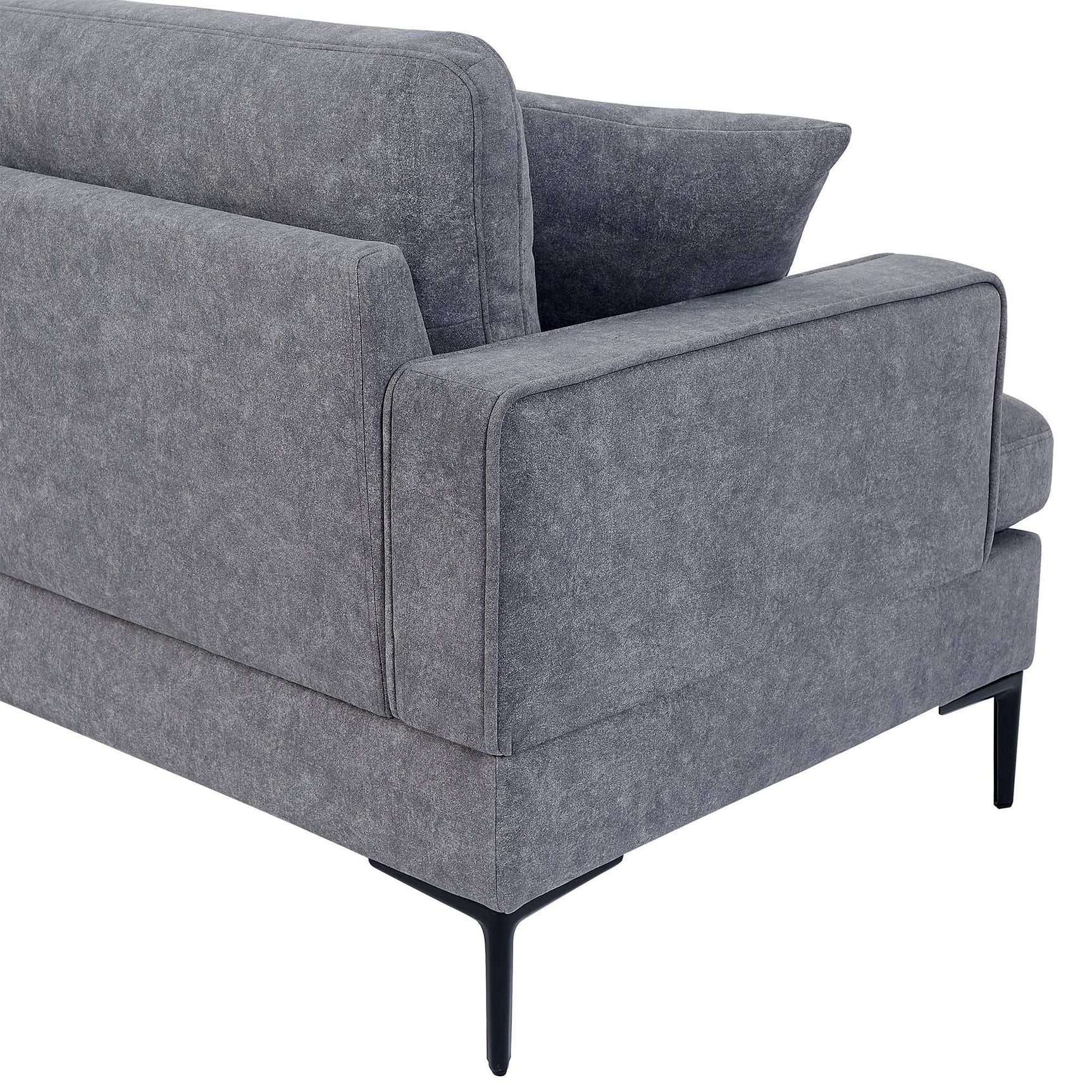 Calaveras Modern Loveseat with Iron Legs Gray - Ornate Home