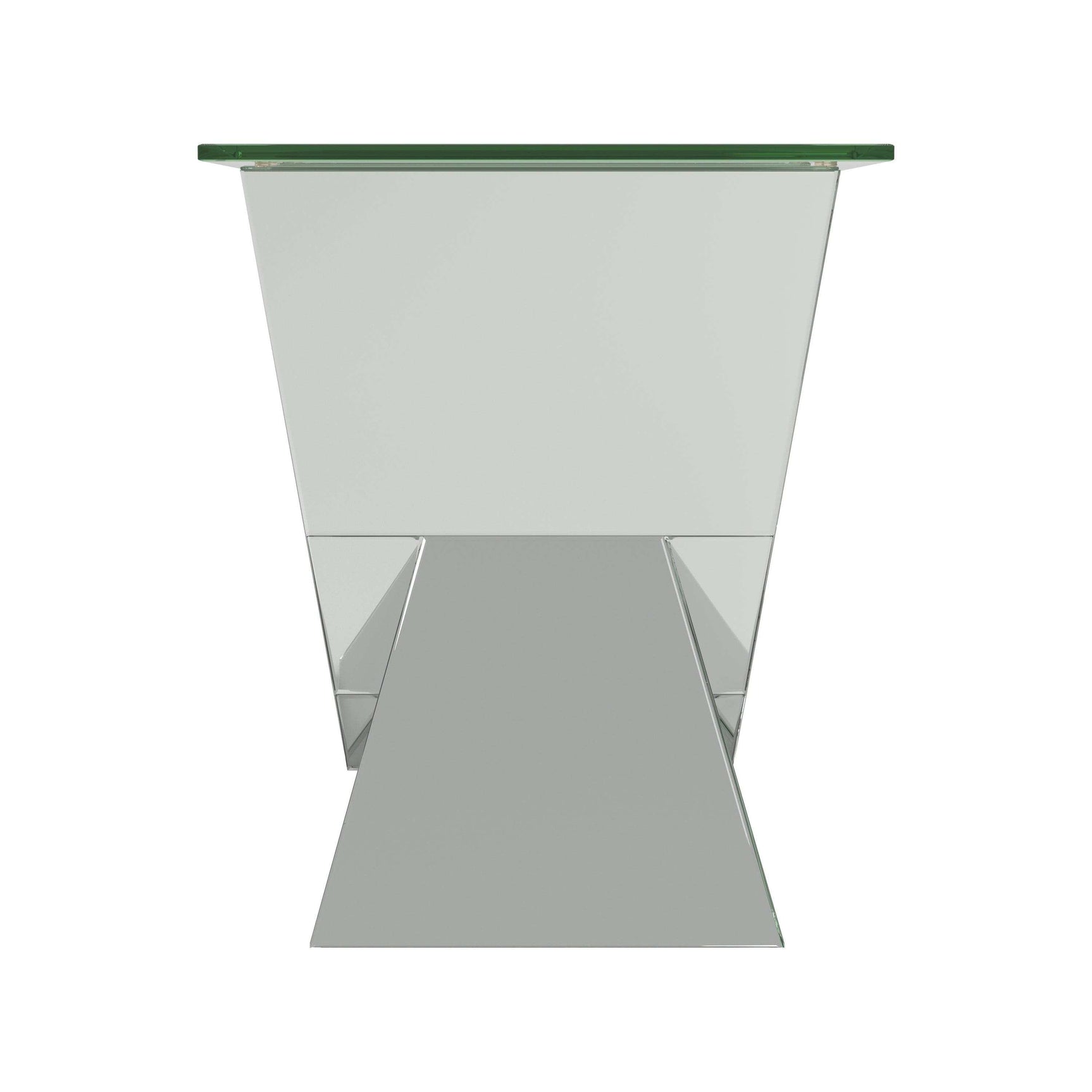 Caldwell Silver VShaped End Table W/ Glass Top - Ornate Home