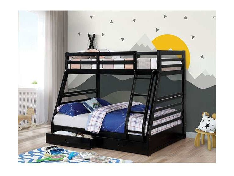 California Black Twin/Full Bunk Bed - Ornate Home