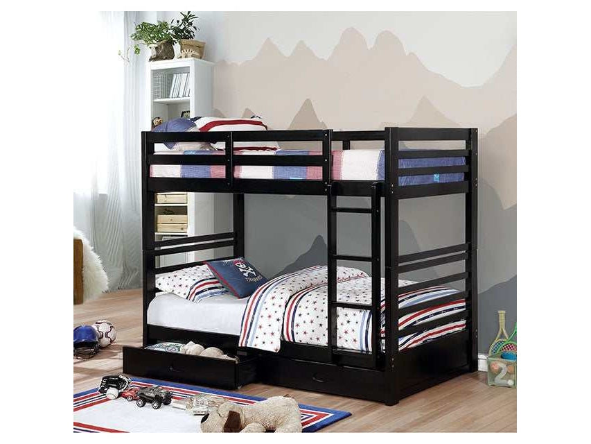California Black Twin/Twin Bunk Bed - Ornate Home
