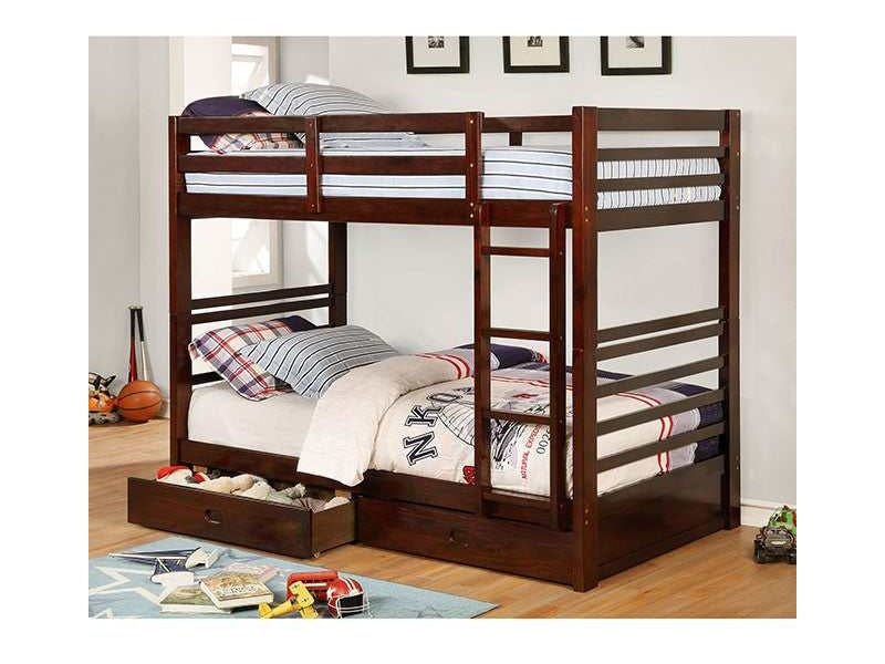 California Dark Walnut Twin/Twin Bunk Bed - Ornate Home