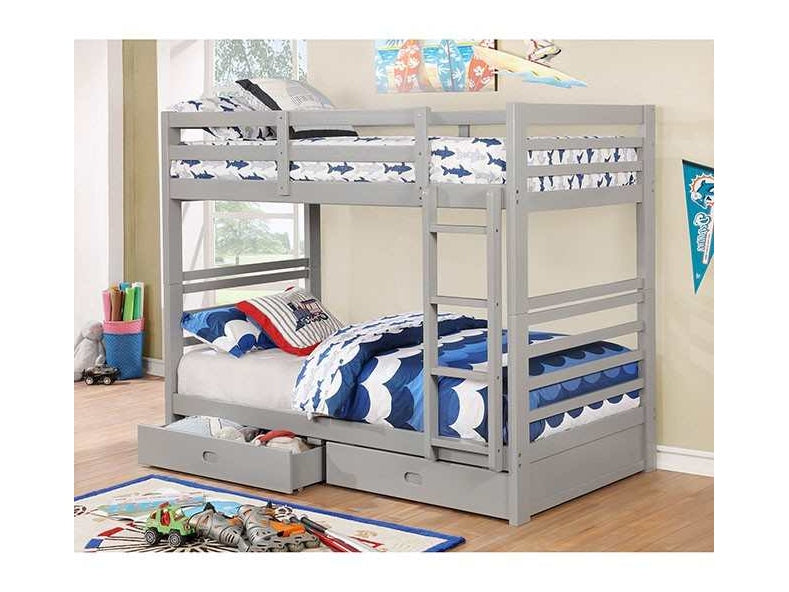 California Gray Twin/Twin Bunk Bed - Ornate Home
